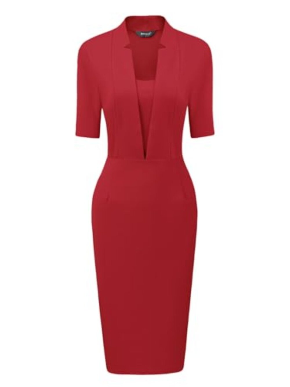 V-Neck Short Sleeve Sheath Dress – Wedding Guest Bodycon Work